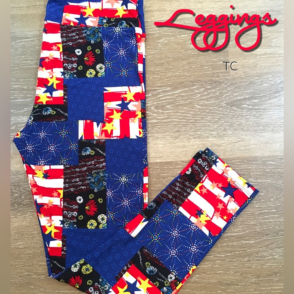 Lularoe 4th of July Adult TC Leggings
